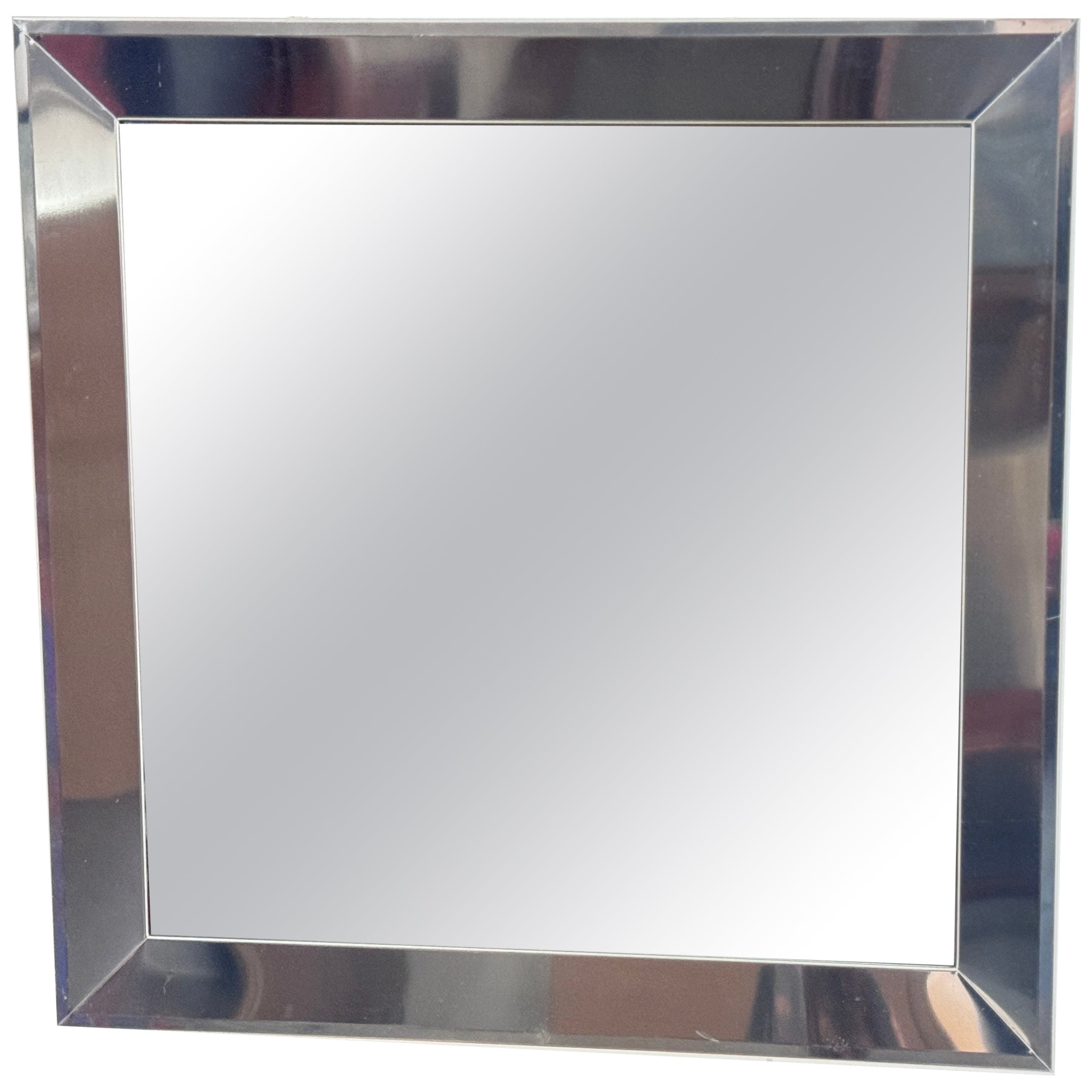 Wall Miror in Aluminium and Glass, France 1970 Sylver Color