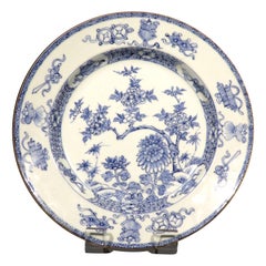 Belle assiette en porcelaine bleue et blanche de la période Yongzheng du début du 18e siècle 