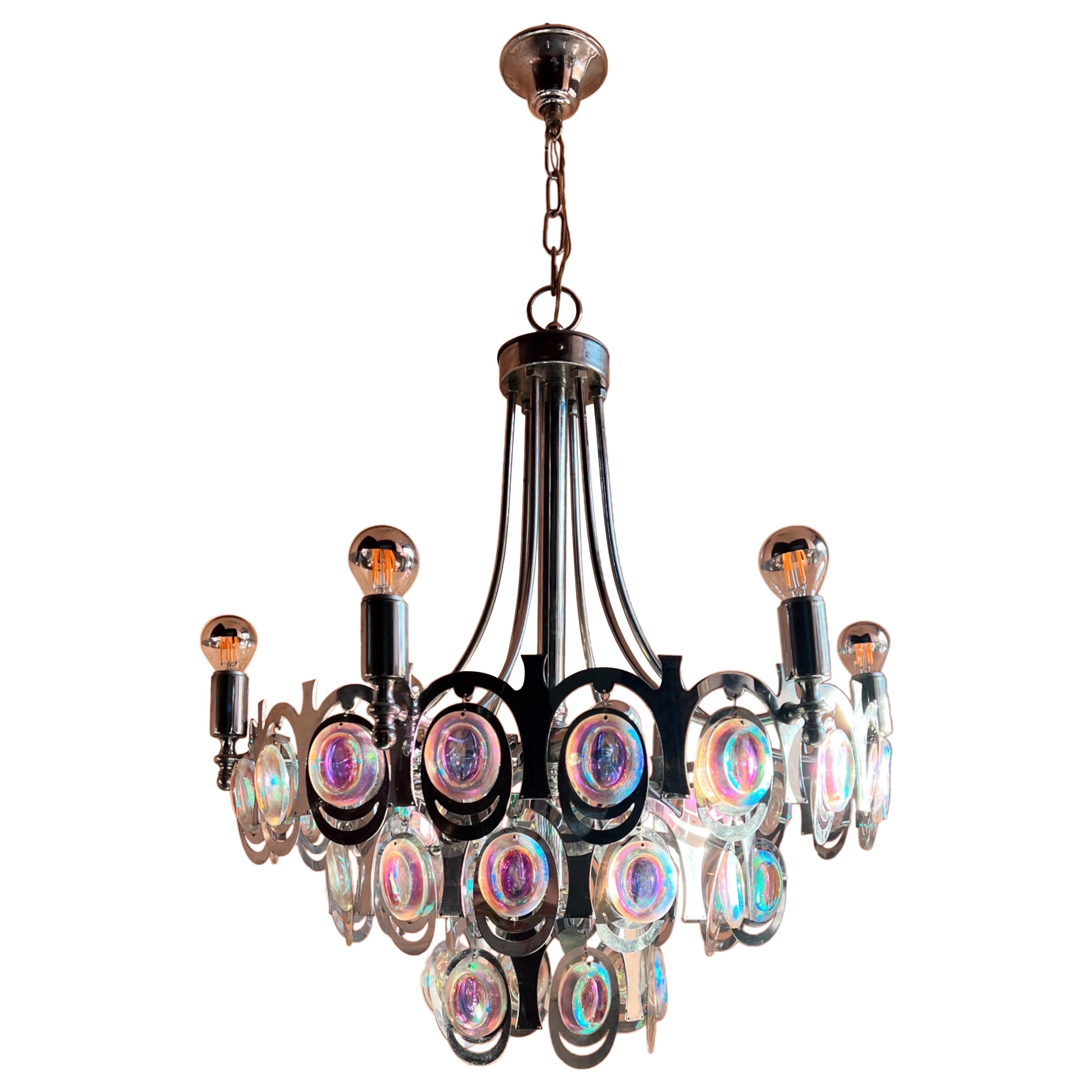 Lustre moderne du milieu du siècle dernier conçu par Gaetano Sciolari, Italie, 1960.