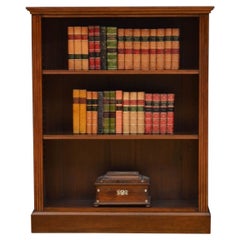 Antique Late Victorian Walnut Open Bookcase
