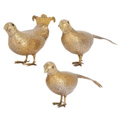 Collection of 19th Century Bird-Shaped Silver Gilt Rosewater Sprinkles