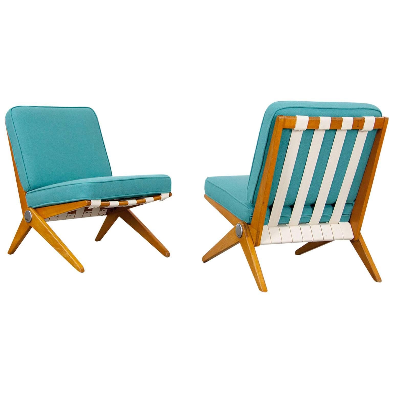 Set of Two "Scissor" Chairs by Pierre Jeanneret - Knoll International