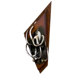A Silver and Wood Mezuzah Holder by Maxwell Chayat