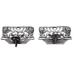 Vintage A Pair of Silver Shabbat Sconces by Bezalel, Israel 20th Century