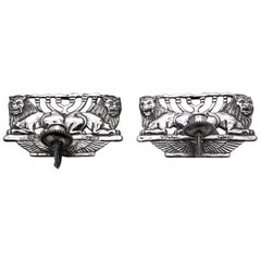 A Pair of Silver Shabbat Sconces by Bezalel, Israel 20th Century