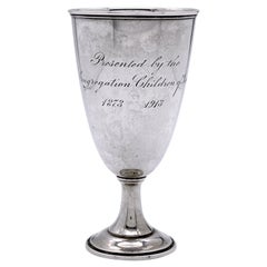 Used An American Dedicated Silver Kiddush Goblet, 1913
