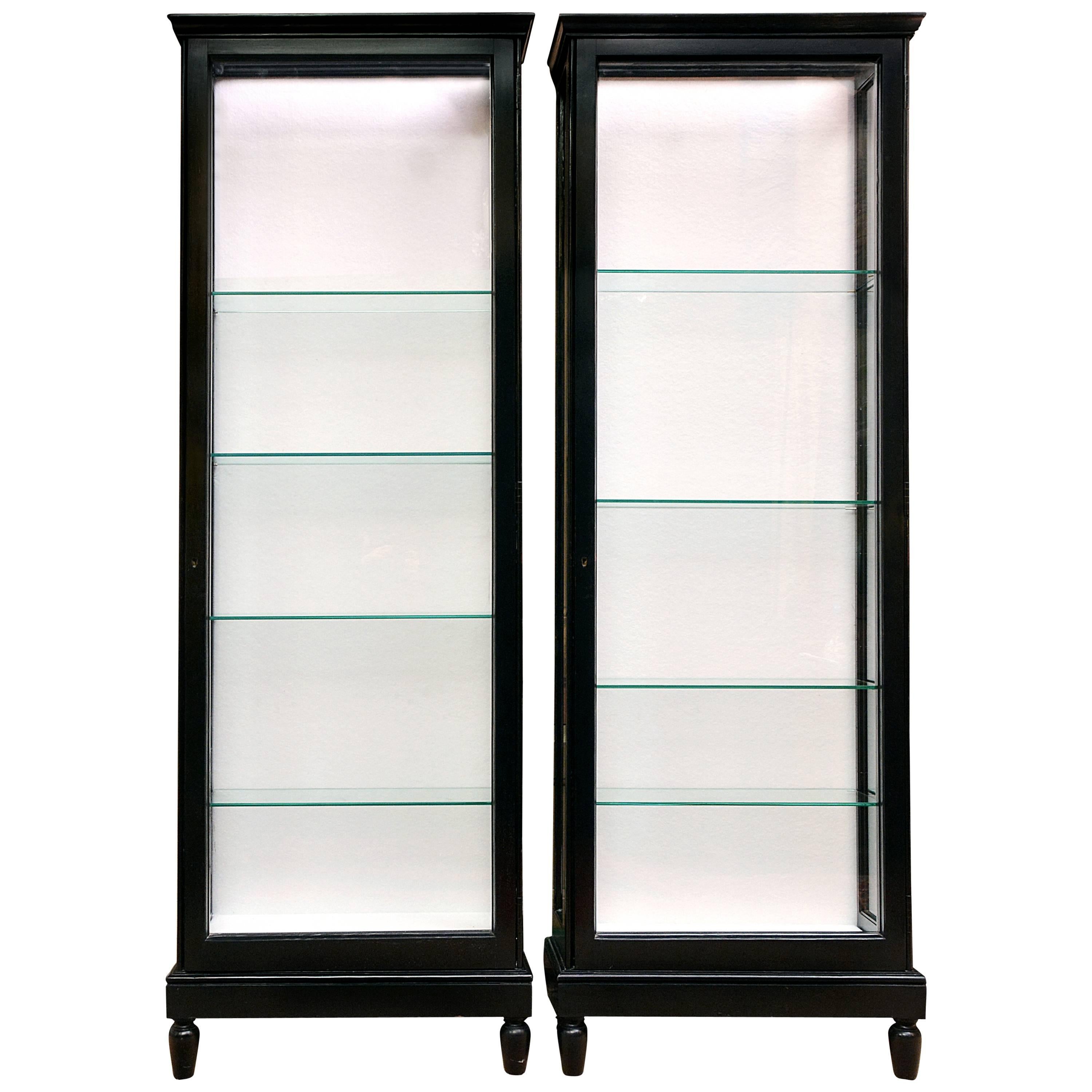 Pair of Ebonized Oak Display at 1stDibs