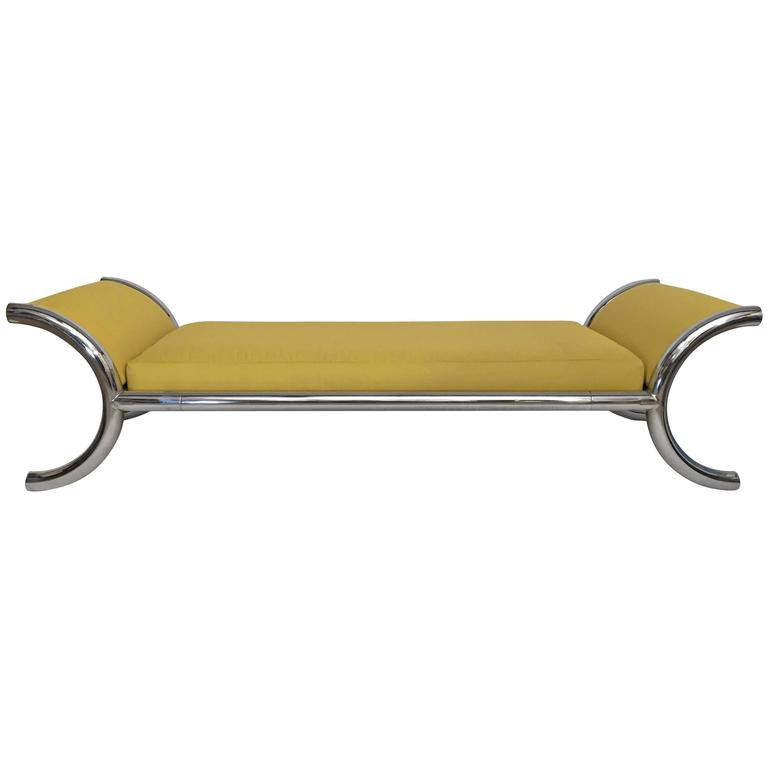 Chrome 1970s Italian Chaise Lounge For Sale at 1stdibs