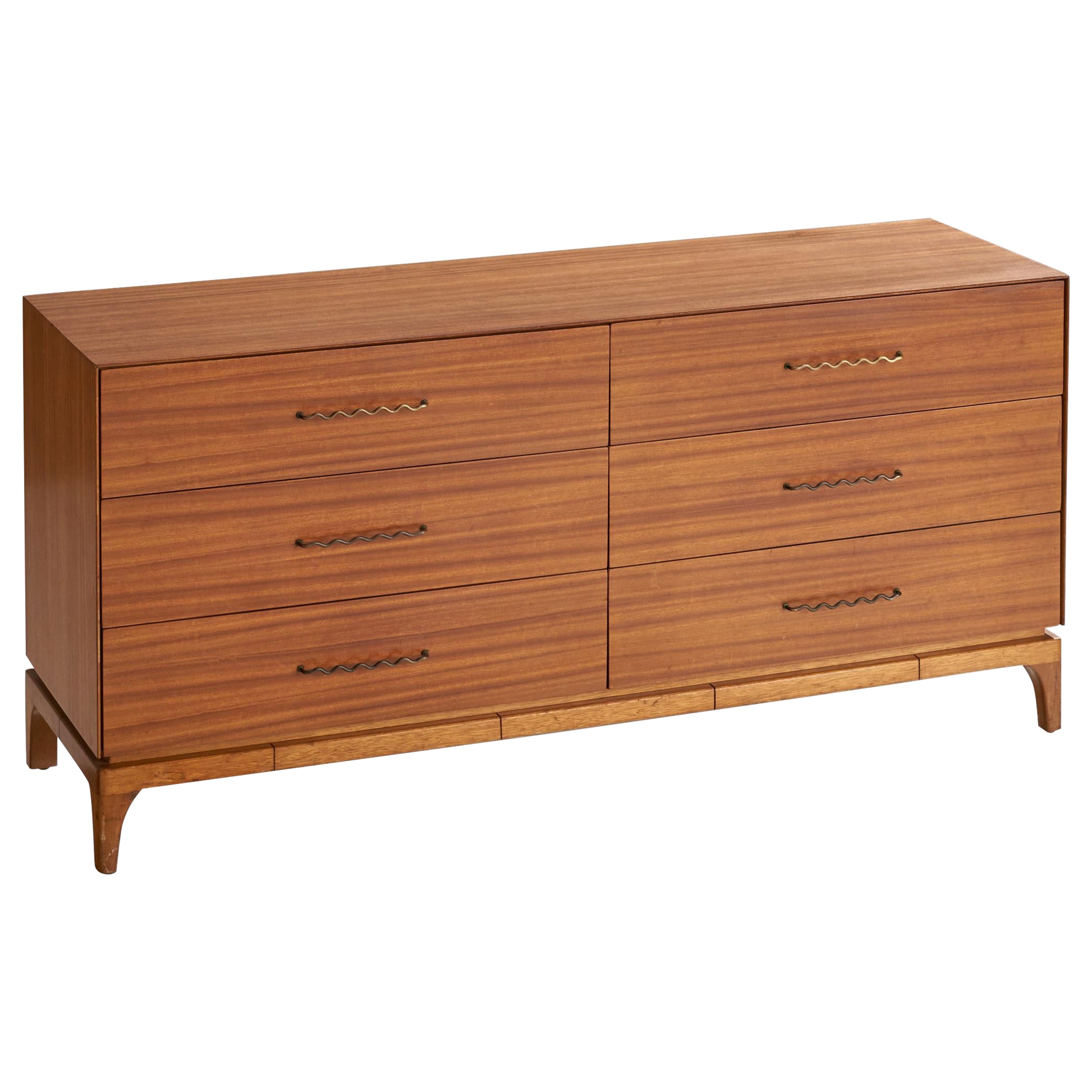John Keal, commode, Wood Wood, Brass, USA, années 1950 en vente