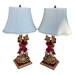 Pair of Figural Chinoiserie Table Lamps