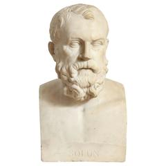 Italian Marble Bust of Poet and Statesman Solon
