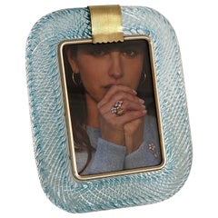 Italian Murano Twist Glass Picture Frame by Venini