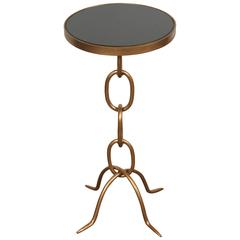 Gilded Petite Side Table with Marble Top
