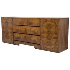 Vintage Milo Baughman for Lane MCM Burl wood Lowboy 9 Drawer Dresser