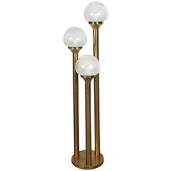 Italian Brass Three Globes Floor Lamp