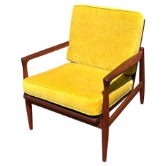Retro 1960s Solid Walnut Lounge Chair Ib Kofod-Larsen for Selig 