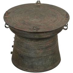 Asian Cast Bronze Rain Drum