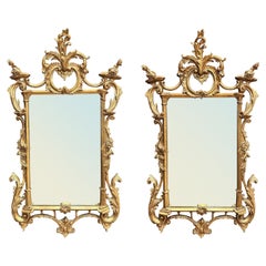 Paar italienische vergoldete Rokoko-Spiegel