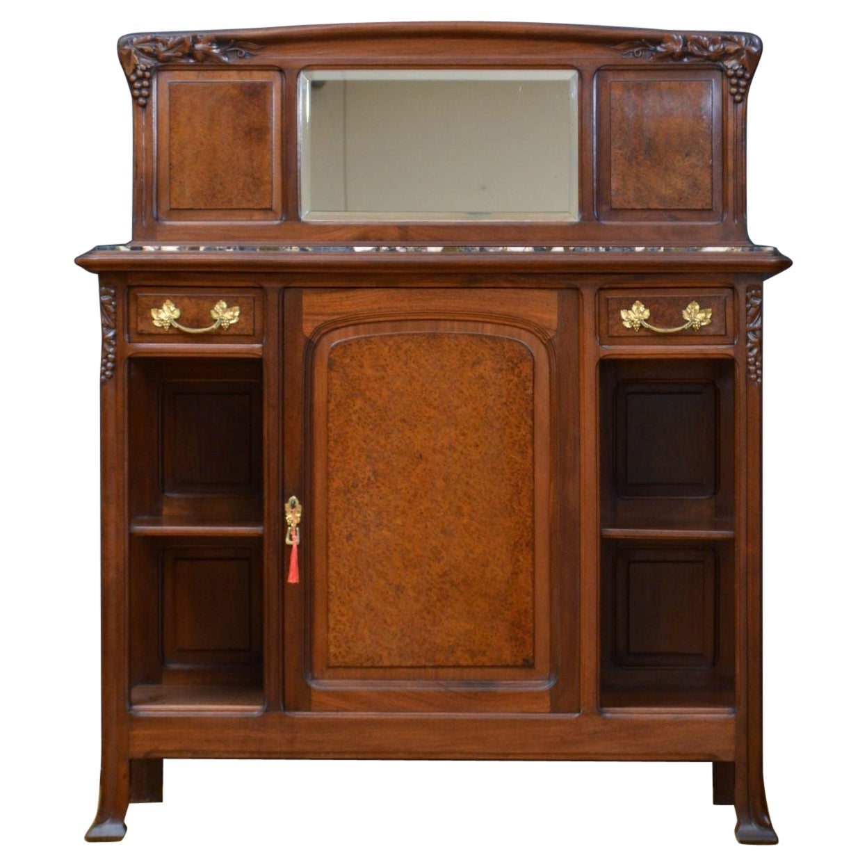 French Art Nouveau Mahogany Buffet / Credenza