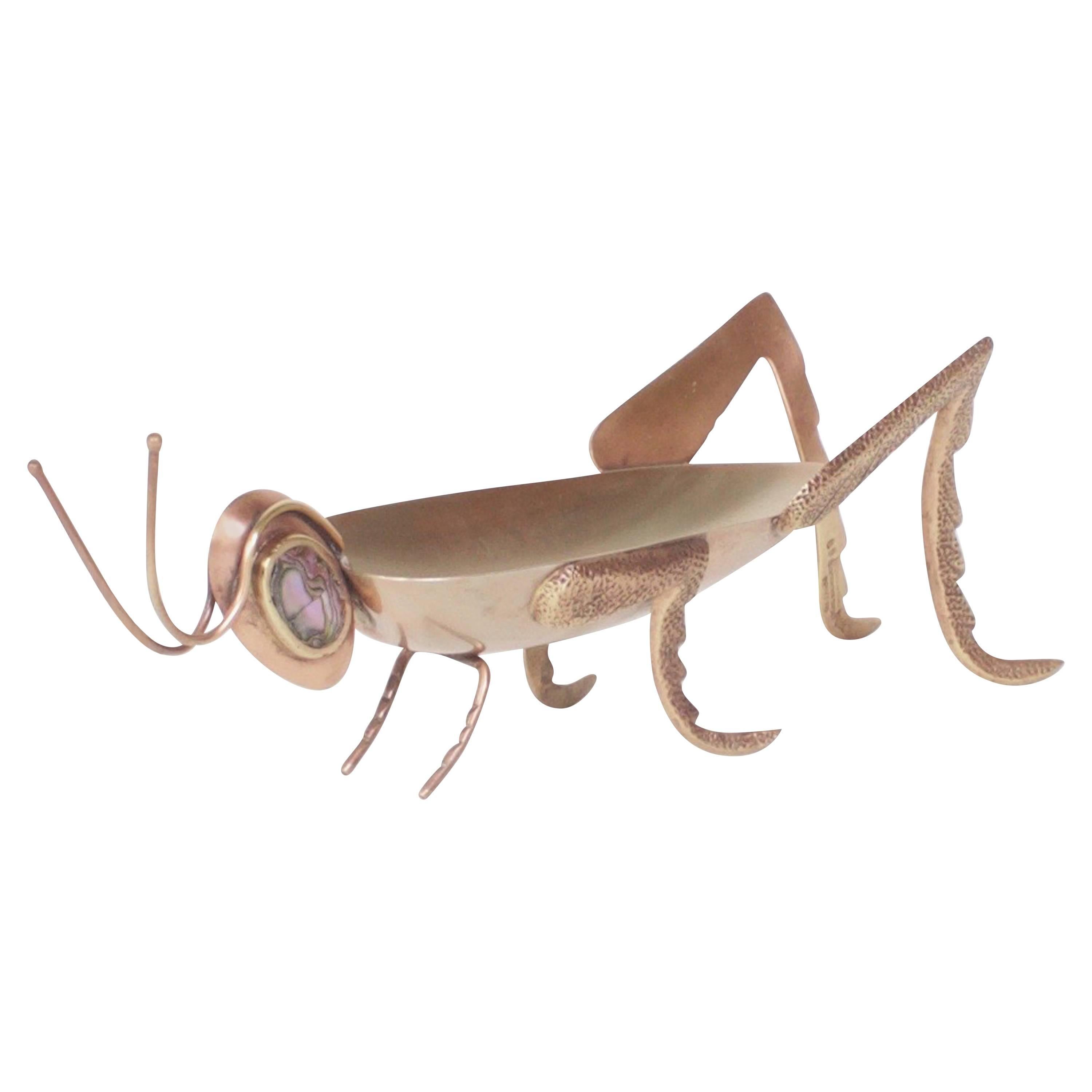 Grasshopper Bowl Made of Brass and Copper