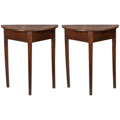 Pair of 19th Century Demilune Tables, England
