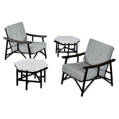 John Wisner para Ficks Reed Far Horizons Sillones de ratán con mesas auxiliares