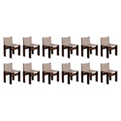 Vintage Afra & Tobia Scarpa "Monk" Chairs for Molteni, 1974, Set of 12