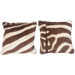 Two Zebra Hide Pillows, Priced Individually 2