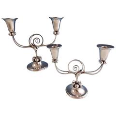 Blossom by Boardman Sterling Silver Candelabra Pair, 1940's Hollowware