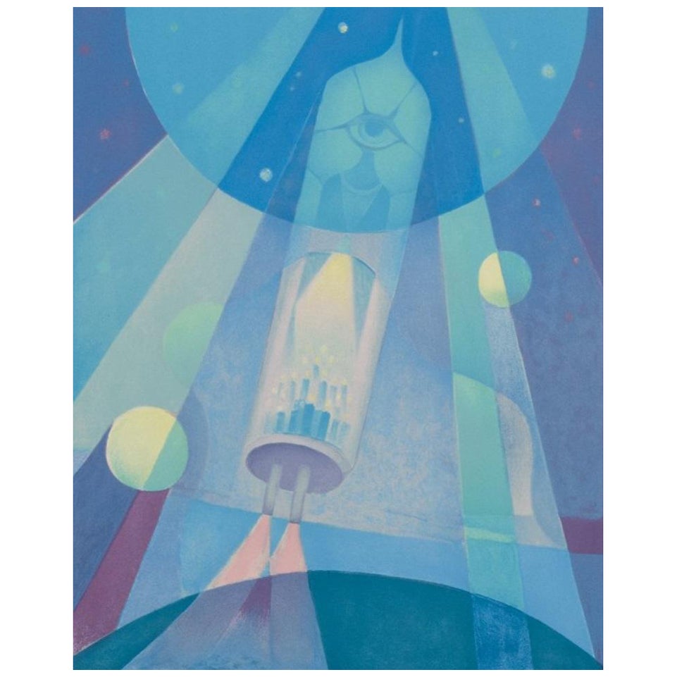 Sven Jonson (1902-1981), Swedish artist. Color lithograph on paper. Spacecraft.