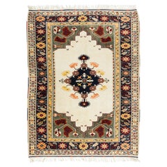 Handgefertigter anatolischer Teppich 6,5x8.4 Ft mit geometrischem Medaillon-Design, alle Wolle