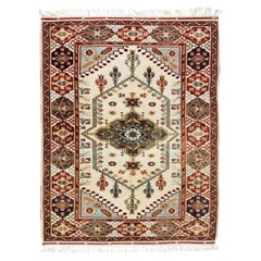 6.3x8.2 Ft Modern Hand Knotted Türkisch Bereich Teppich, alle Wolle und natürlichen Farben