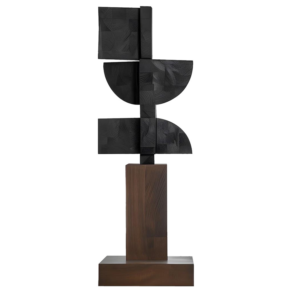 Abstrakte abstrakte Dunkelholz-Kunst Moderne Dekoration Unseen Force No32 von Joel Escalona
