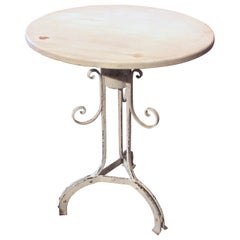 Spanish Art Deco Iron and Marble Gueridon Table