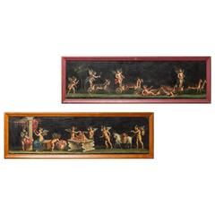 Pair of 19th Century Paintings with Putti