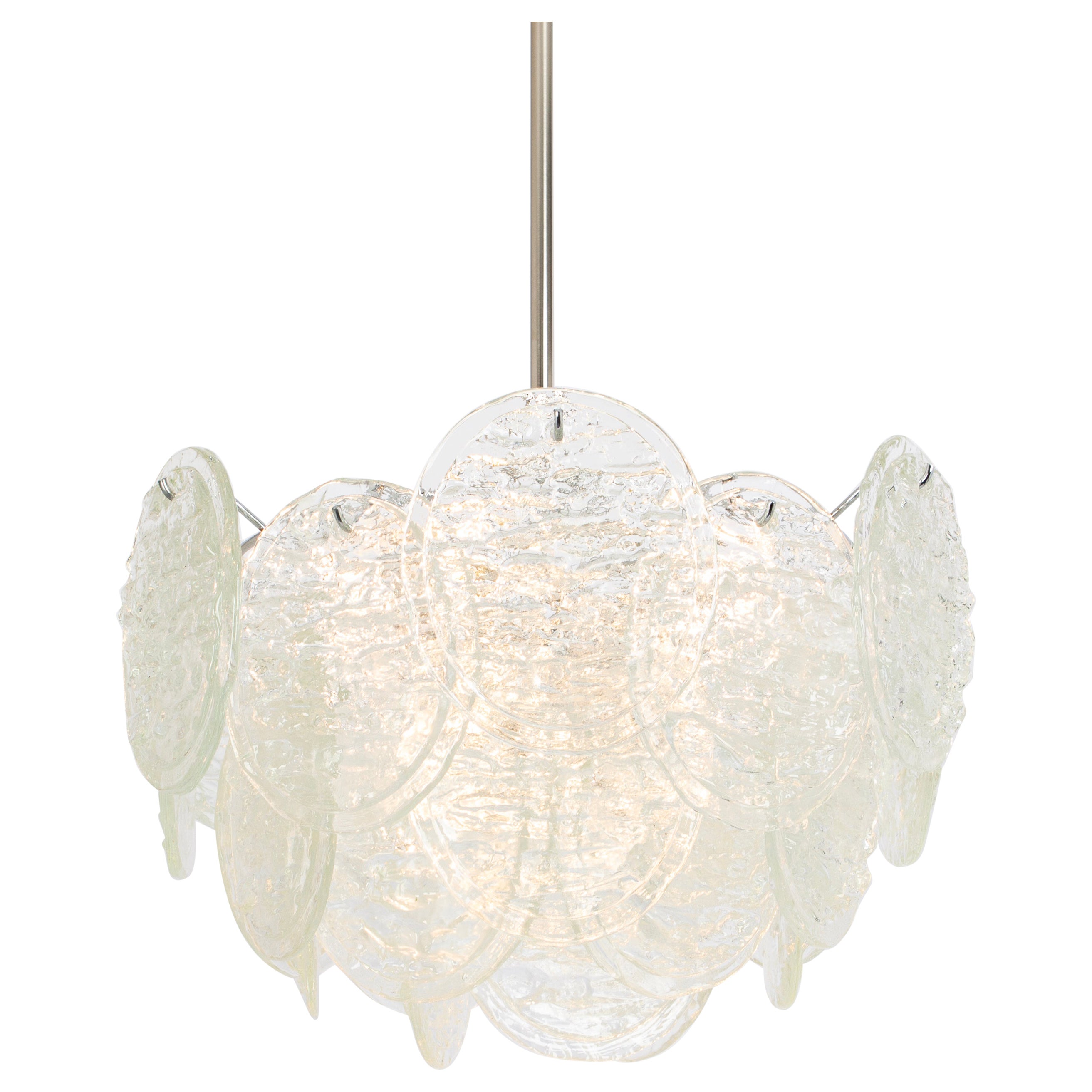 Grand lustre en verre de Murano Blatt en forme de feuilles de Kalmar, Autriche, années 1960