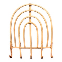 Used 1980s Spanish Bamboo Coat Rack for Clothes or Hats 