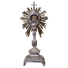 19th Century French Two-Tone Silvered and Bronze Catholic Monstrance "Ostensoir"