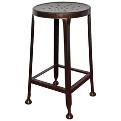 Vintage Industrial Metal Drafting Stool