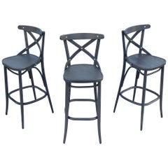 Traditionelle Michael Thonet für TON Bentwood 150 Barhocker aus Bugholz, brandneu, 3er-Set