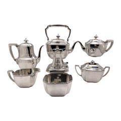 Tiffany & Co. 1912 Sterling Silber 6-teiliges Tee- und Kaffee-Set Hampton Art Deco von Tiffany & Co.