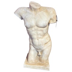 Classical style carved marble torso 