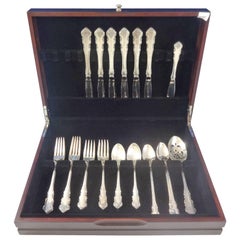 Retro Martinique by Oneida Sterling Silver Flatware Set for Six Service 26 Pieces