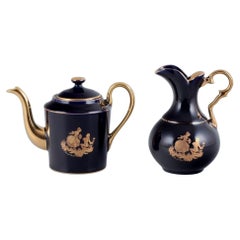 Vintage Limoges, France. Miniature coffee pot and water jug in porcelain.