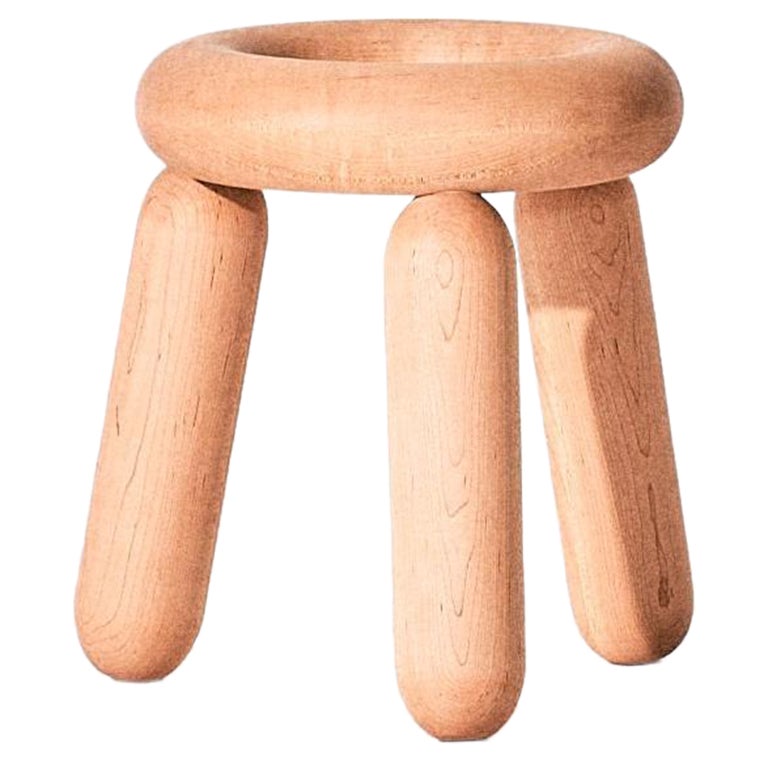 Balloon medium stool in solid maple, new