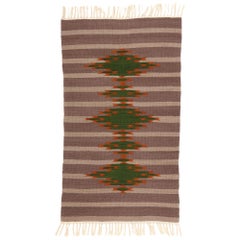 Vintage Navajo Rio Grande Banded Blanket Rug