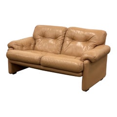 Vintage Coronado Sofa in Leather by Tobia Scarpa for B&B Italia