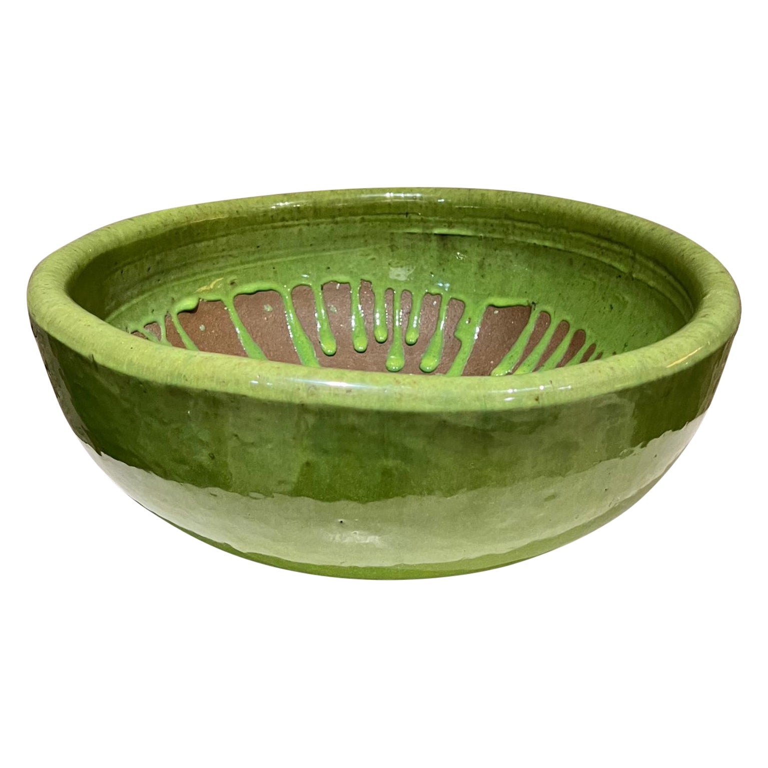 Vaso in stile anni '50 Gainey Glazed Art Pottery Architectural Pottery Verde