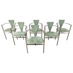 Post modern dining chairs by Belgo chrom, set of 6 - 1980s
