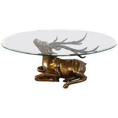 Brass deer coffee table, 1970s